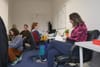 Lois Kapila, Sam Tranum, Sunni Bean, and Laoise Neylon in the Dublin Inquirer office in March 2025.