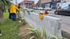 The concrete barriers proposed to replace the sandbags.